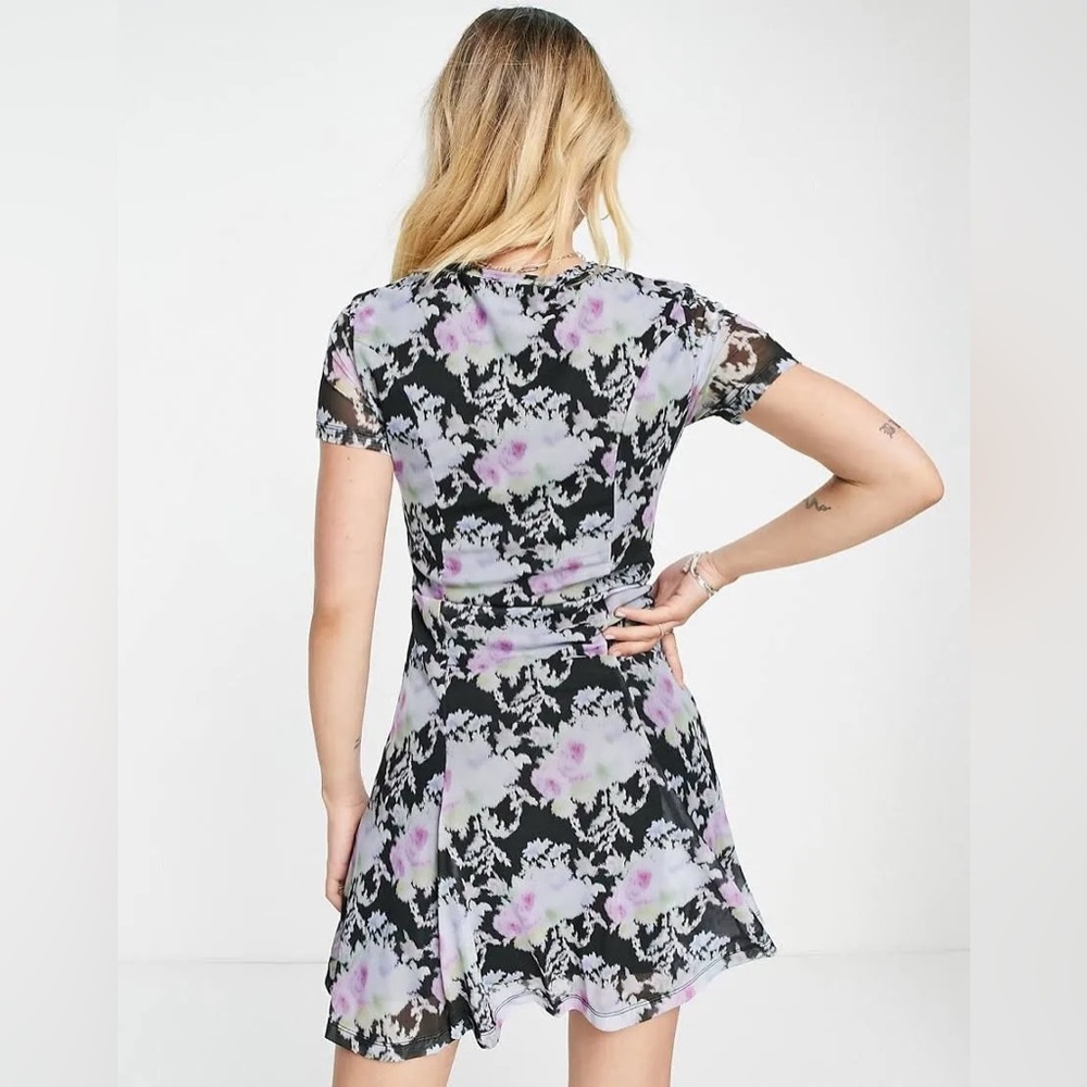 NWT Topshop Ruched Mesh Mini Dress